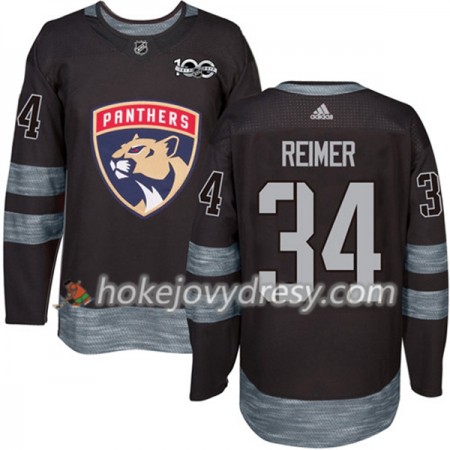 Pánské Hokejový Dres Florida Panthers James Reimer 34 1917-2017 100th Anniversary Adidas Černá Authentic
